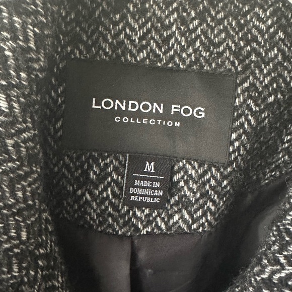 London Fog Black White Tweed Coat Size Medium - Picture 5 of 6